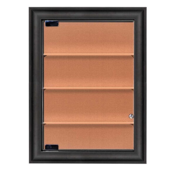 Indoor Enclosed Combo Board, 48"x36", Black Frame/Green & Amethyst